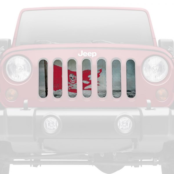 Dirty Acres® - 1-Pc Red Pirate Flag Style Perforated Main Grille