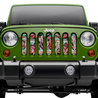 Dirty Acres® - 1-Pc Aztec Cow Skull Style Perforated Main Grille