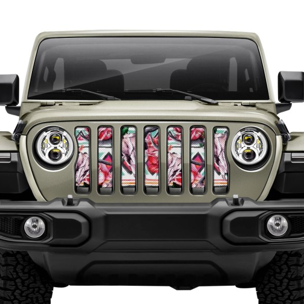 Dirty Acres® - 1-Pc Aztec Cow Skull Style Perforated Main Grille