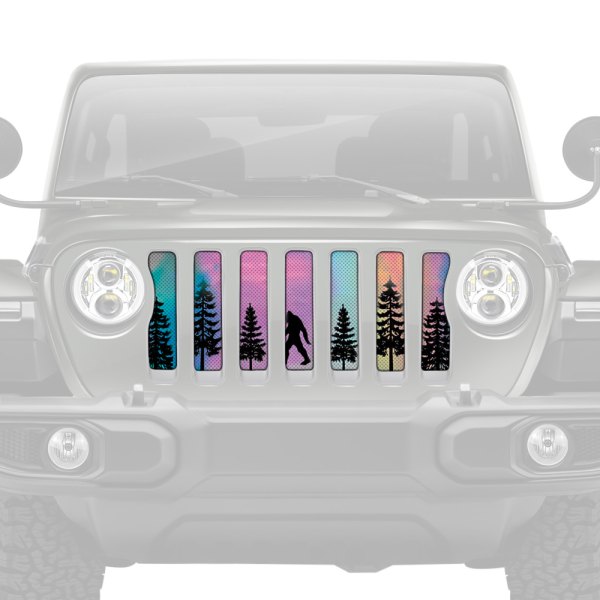 Dirty Acres® - 1-Pc Bigfoot Rainbow Chrome Background Style Perforated Main Grille