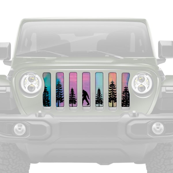 Dirty Acres® - 1-Pc Bigfoot Rainbow Chrome Background Style Perforated Main Grille