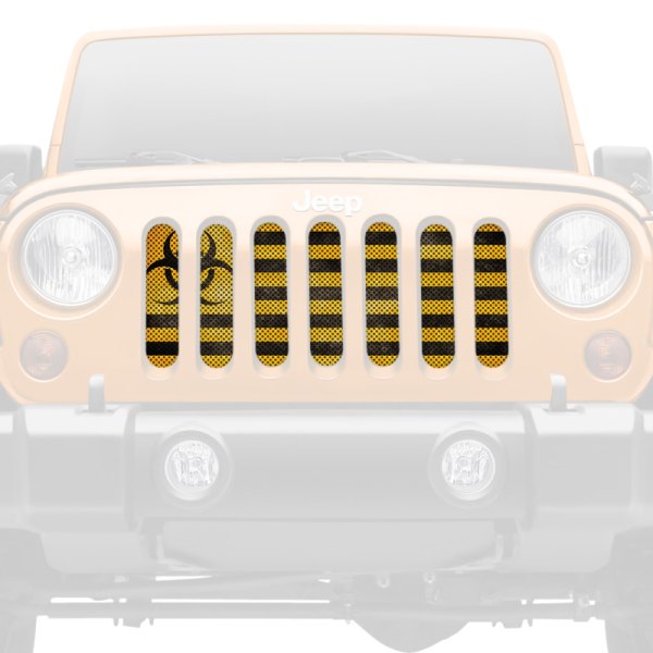Dirty Acres® - 1-Pc Biohazard Style Black/Yellow Perforated Main Grille