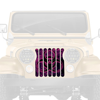 Dirty Acres® - 1-Pc Biohazard Glow Purple Style Perforated Main Grille