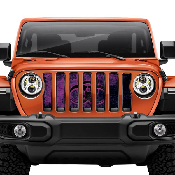 Dirty Acres® - 1-Pc Biohazard Glow Purple Style Perforated Main Grille