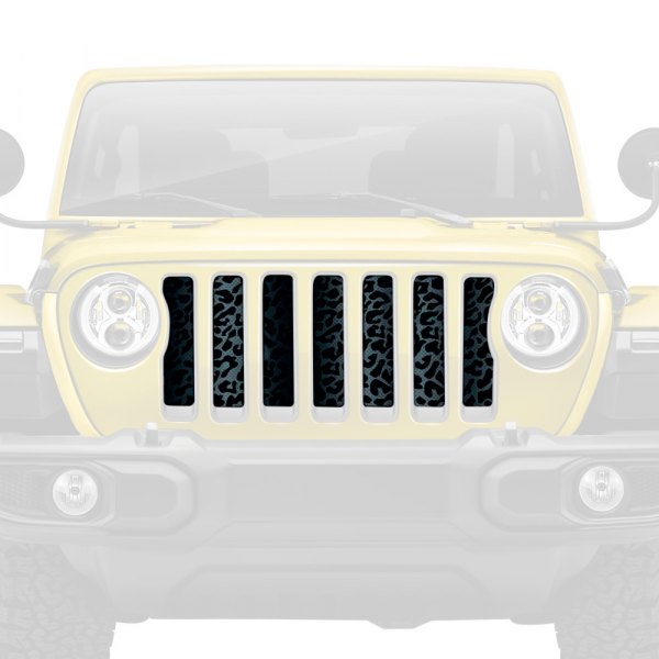 Dirty Acres® - 1-Pc Leopard Print Style Black/Gray Perforated Main Grille