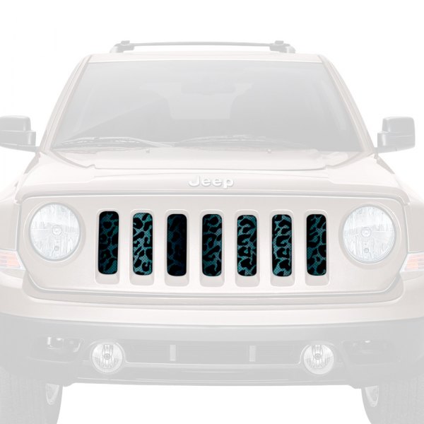Dirty Acres® - 1-Pc Leopard Print Style Black/Gray Perforated Main Grille