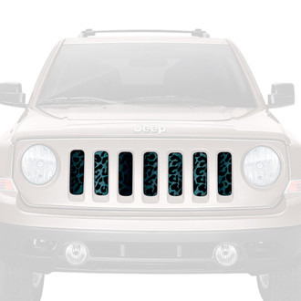 Dirty Acres® - 1-Pc Leopard Print Style Black/Gray Perforated Main Grille