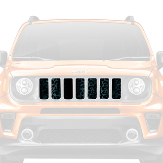 Dirty Acres® - 1-Pc Leopard Print Style Black/Gray Perforated Main Grille