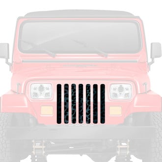Dirty Acres® - 1-Pc Leopard Print Style Black/Gray Perforated Main Grille