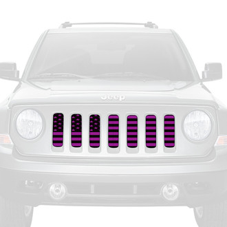 Dirty Acres® - 1-Pc American Flag Style Black/Purple Perforated Main Grille
