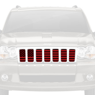 Dirty Acres® - 1-Pc American Flag Style Black/Red Perforated Main Grille