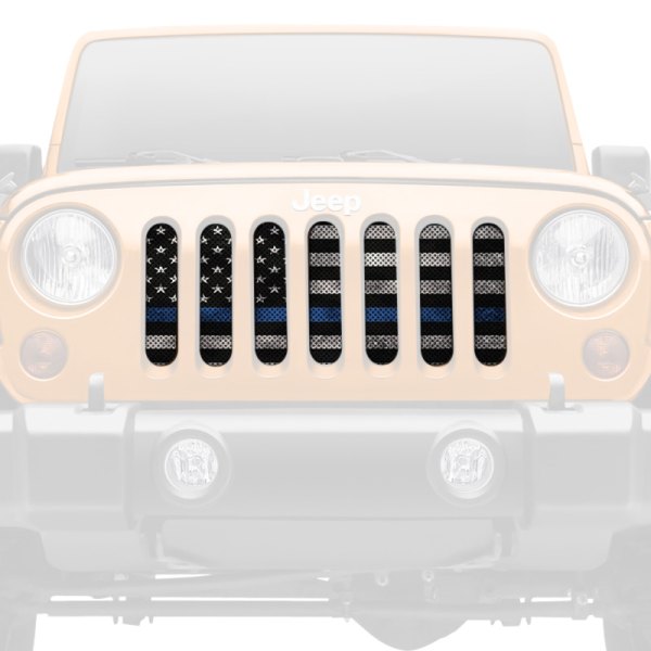Dirty Acres® - 1-Pc Blue Steel Style Perforated Main Grille