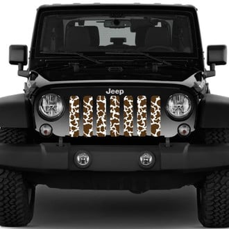 Dirty Acres® - 1-Pc Cow Hide Style Brown Perforated Main Grille