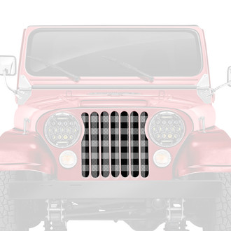 Dirty Acres® - 1-Pc Plaid Style Black/White Perforated Main Grille