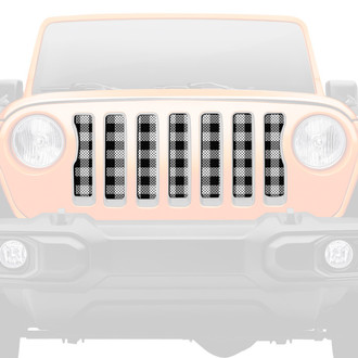 Dirty Acres® - 1-Pc Plaid Style Black/White Perforated Main Grille