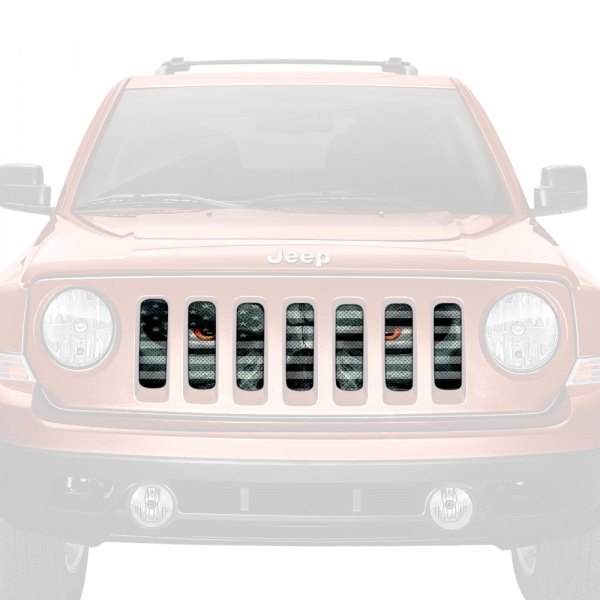 Dirty Acres® - 1-Pc Angry Patriot Style Black/White Perforated Main Grille