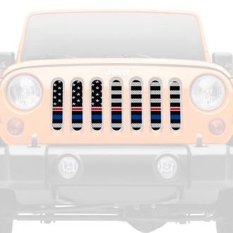 Dirty Acres® - 1-Pc American Black and White Back the Blue Style Perforated Main Grille