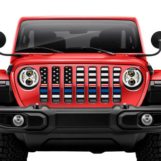 Dirty Acres® - 1-Pc American Black and White Back the Blue Style Perforated Main Grille