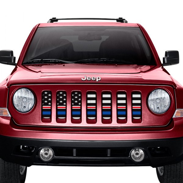 Dirty Acres® - 1-Pc American Black and White Back the Blue Style Perforated Main Grille