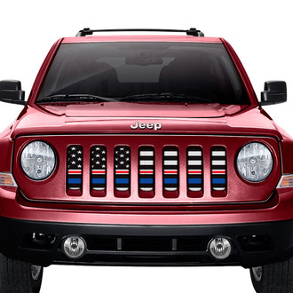 Dirty Acres® - 1-Pc American Black and White Back the Blue Style Perforated Main Grille