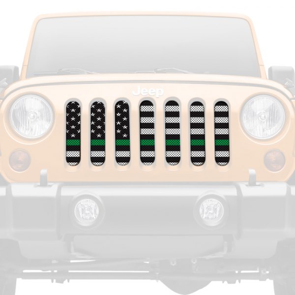 Dirty Acres® - 1-Pc American Black and White Back the Military Style Perforated Main Grille