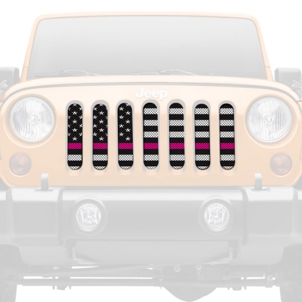 Dirty Acres® - 1-Pc Fight Like a Girl Style Black/White Perforated Main Grille