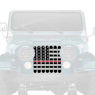 Dirty Acres® - 1-Pc American Flag Style Black/White Perforated Main Grille