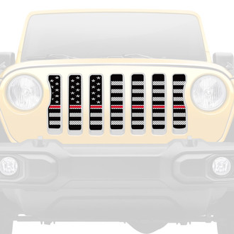 Dirty Acres® - 1-Pc American Flag Style Black/White Perforated Main Grille