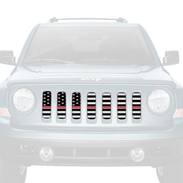 Dirty Acres® - 1-Pc American Flag Style Black/White Perforated Main Grille