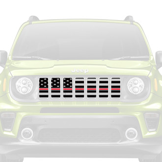 Dirty Acres® - 1-Pc American Flag Style Black/White Perforated Main Grille