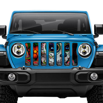 Dirty Acres® - 1-Pc Calavera Sugar Skull Style Perforated Main Grille