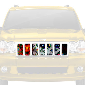 Dirty Acres® - 1-Pc Calavera Sugar Skull Style Perforated Main Grille