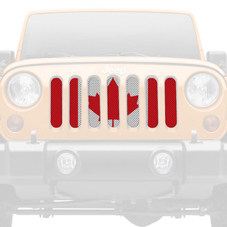 Dirty Acres® - 1-Pc Red/White Canadian Flag Style Perforated Main Grille