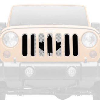 Dirty Acres® - 1-Pc Black/White Canadian Flag Style Perforated Main Grille