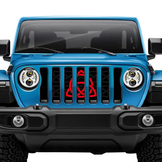 Dirty Acres® - 1-Pc Celtic Knot Style Red Perforated Main Grille