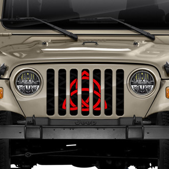 Dirty Acres® - 1-Pc Celtic Knot Style Red Perforated Main Grille