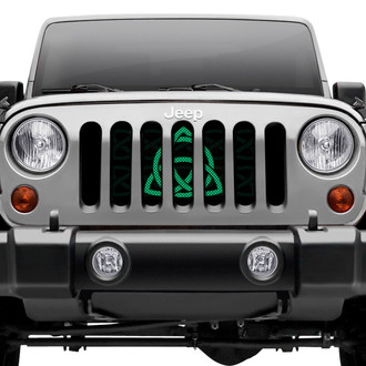 Dirty Acres® - 1-Pc Celtic Knot Style Green Perforated Main Grille