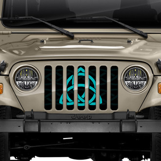 Dirty Acres® - 1-Pc Celtic Knot Style Teal Perforated Main Grille