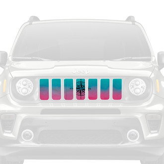 Dirty Acres® - 1-Pc Pink and Teal Ombre Compass Style Perforated Main Grille