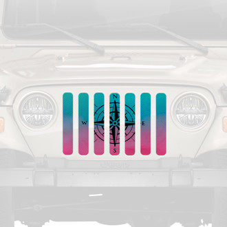 Dirty Acres® - 1-Pc Pink and Teal Ombre Compass Style Perforated Main Grille