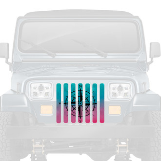 Dirty Acres® - 1-Pc Pink and Teal Ombre Compass Style Perforated Main Grille