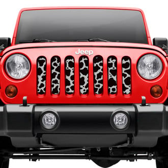 Dirty Acres® - 1-Pc Cow Hide Style Black/White Perforated Main Grille