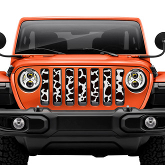 Dirty Acres® - 1-Pc Cow Hide Style Black/White Perforated Main Grille