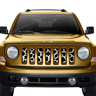 Dirty Acres® - 1-Pc Cow Hide Style Black/White Perforated Main Grille