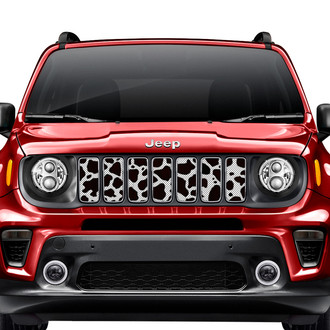 Dirty Acres® - 1-Pc Cow Hide Style Black/White Perforated Main Grille