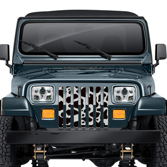 Dirty Acres® - 1-Pc Cow Hide Style Black/White Perforated Main Grille