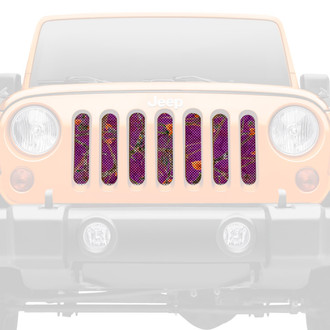 Dirty Acres® - 1-Pc Woodland Camo Style Purple Perforated Main Grille