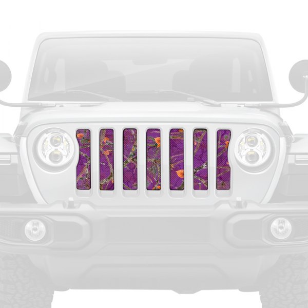 Dirty Acres® - 1-Pc Woodland Camo Style Purple Perforated Main Grille