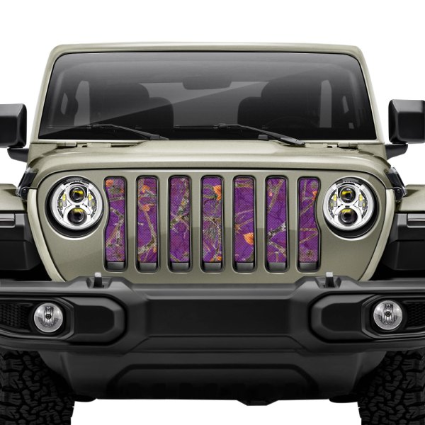 Dirty Acres® - 1-Pc Woodland Camo Style Purple Perforated Main Grille