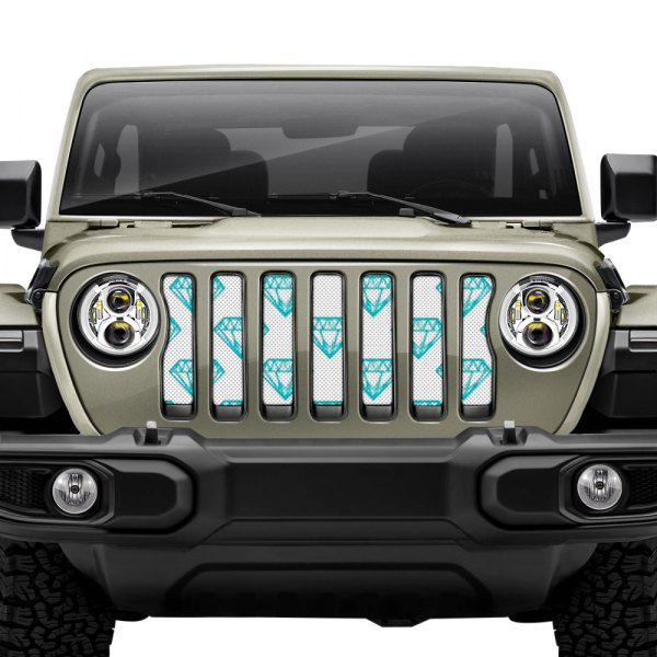 Dirty Acres® - 1-Pc Diamonds Style Teal Perforated Main Grille